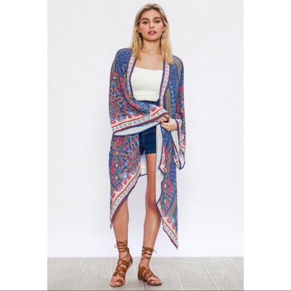 Flying Tomato Draped Kimono Arabesque Print - Picture 3 of 7